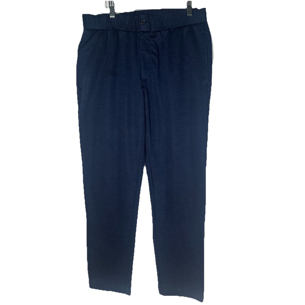 Ted Baker London Mens Navy Blue Straight Twill Drawstring Trousers Sz Med NWT